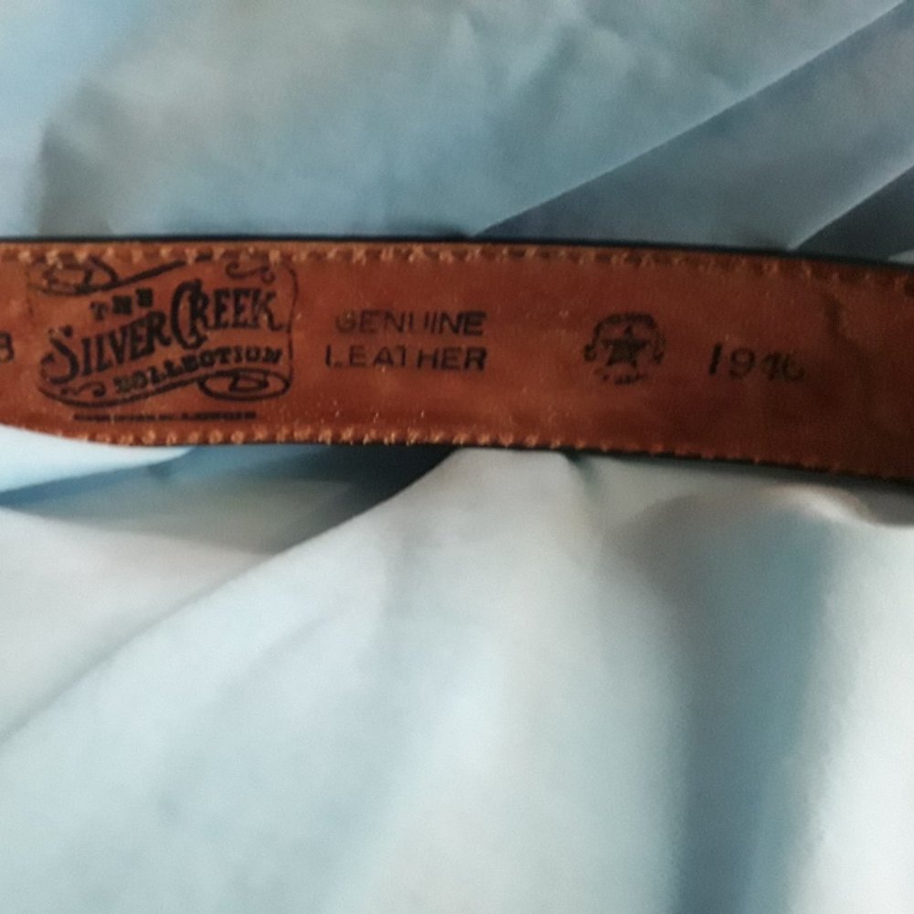 Silver Creek Leather Embossed Brown Belt 30 - Picture 7 of 8